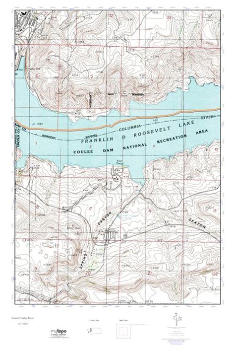 MyTopo Grand Coulee Dam, Washington USGS Quad Topo Map