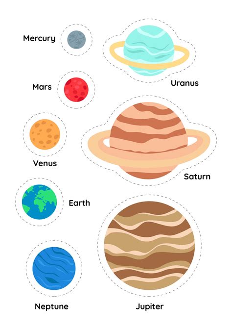 Planets Solar System Cut Out Printables | Solar system for kids, Solar system projects for kids ...