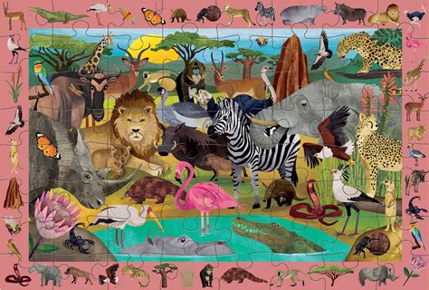 African Safari Puzzle, 64 Pieces, Mudpuppy | Puzzle Warehouse