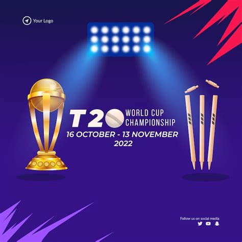 Premium Vector | Banner design of t20 world cup championship template