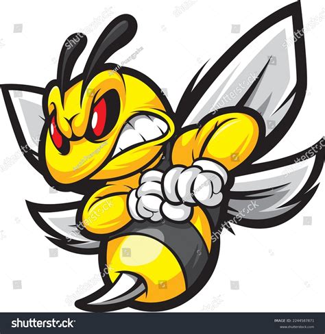 Killer Bee Mascot Logo Vector Stock Vector (Royalty Free) 2244587871 | Shutterstock