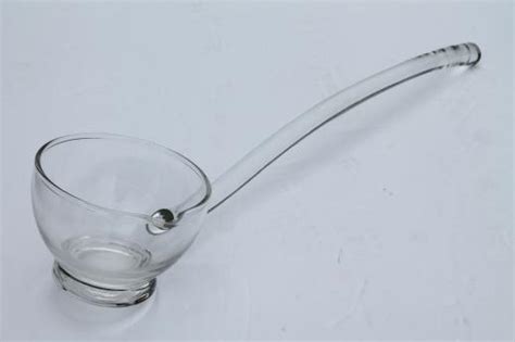 crystal clear glass punch ladle, vintage punch bowl ladle