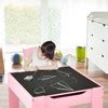 Costway 3 In 1 Kids Wood Table Chairs Set W/ Storage Box Blackboard Drawing Pink : Target