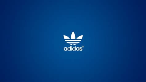 Simple Design Adidas White Logo And Blue Background HD Wallpaper ...