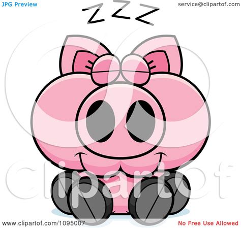 Clipart Sleeping Piglet - Royalty Free Vector Illustration by Cory Thoman #1095007