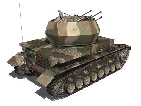 Flakpanzer IV - Wirbelwind - sPz Jg Abt 654 3D Model .obj .3ds .fbx ...