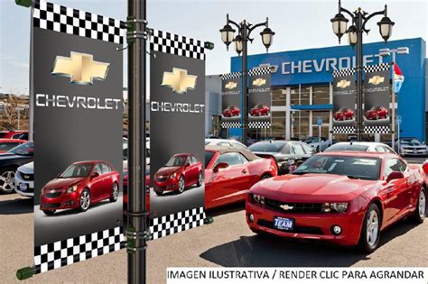 Banderas Publicitarias - Banner Chevrolet Azul Cuadros