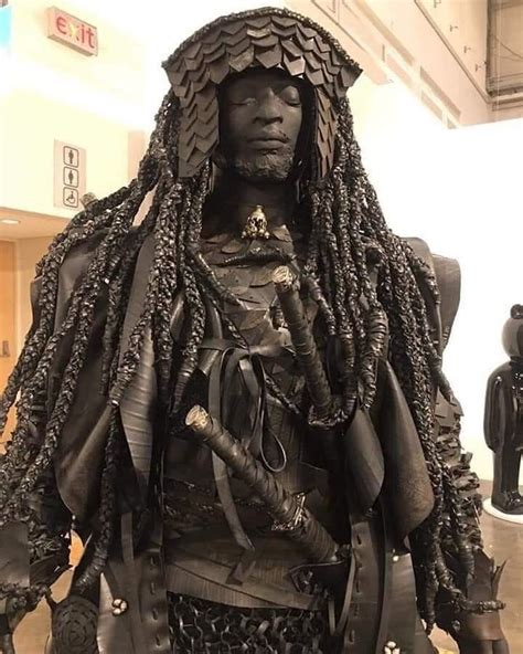 A statue of Yasuke, an African slave, who came to Japan in 1579 and ...