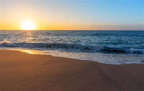 Sea Sand and Sky at Sunset - Horizontal Background Banner. Summer Background with Evening Beach ...