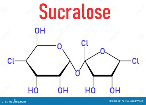 Sucralose Artificial Sweetener Molecule. Used As Sugar Substitute. Skeletal Formula. Vector ...