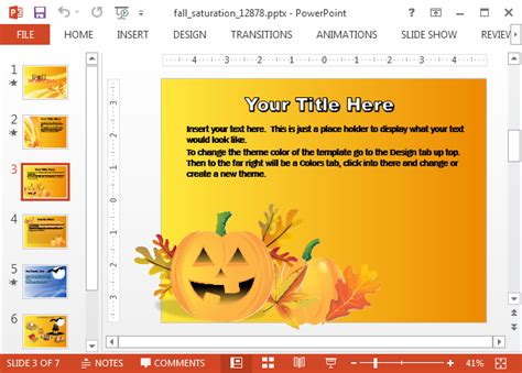 Animated Halloween PowerPoint Template With Fall Animations