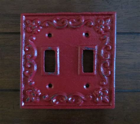 Colonial Red or Pick Color Double Light Switch Plate /metal Switchplate / Light Switch Cover ...