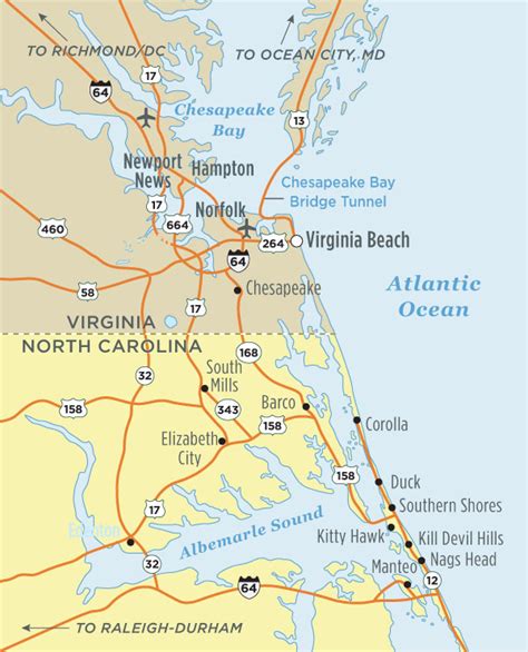 Outer Banks, NC Map | Visit Outer Banks | OBX Vacation Guide