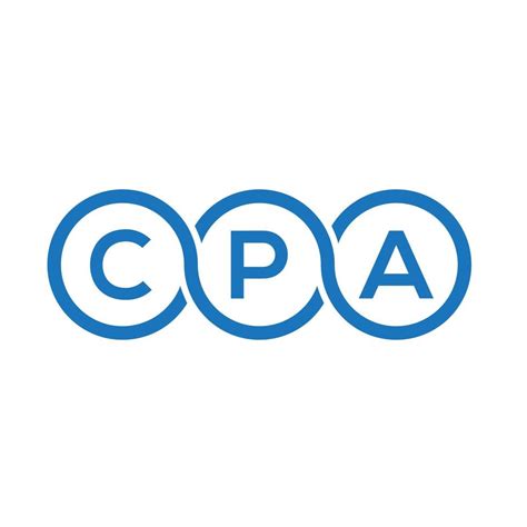 diseño de logotipo de letra cpa sobre fondo blanco. concepto de logotipo de letra de iniciales ...