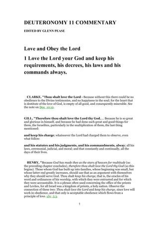 Deuteronomy 11 commentary | PDF