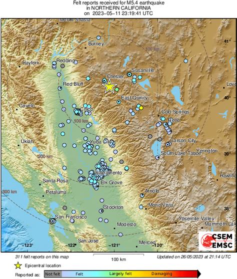 Earthquake - Magnitude 5.5 - NORTHERN CALIFORNIA - 2023 May 11, 23:19: ...