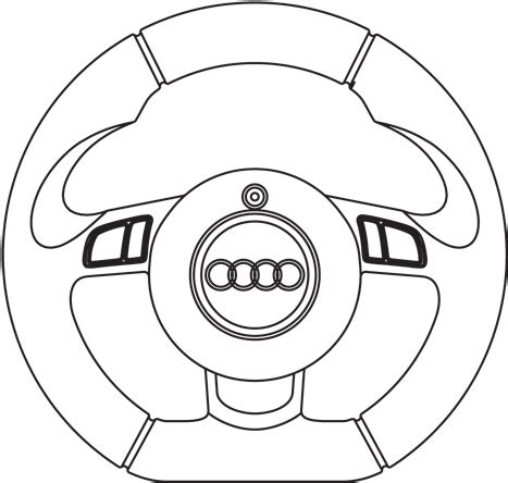Download Transparent Audi Steering Wheel Front - White Steering Wheel Png - PNGkit
