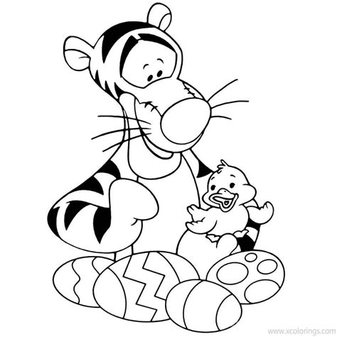 Disney Winnie The Pooh Easter Coloring Pages Found an Easter Egg - XColorings.com