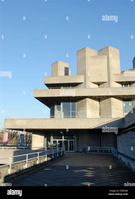 side view The National Theatre Brutalist architecture London Uk Stock Photo - Alamy