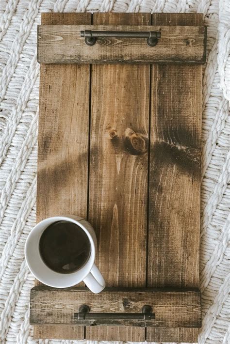 This modern rustic serving tray is made by hand with real wood and ...