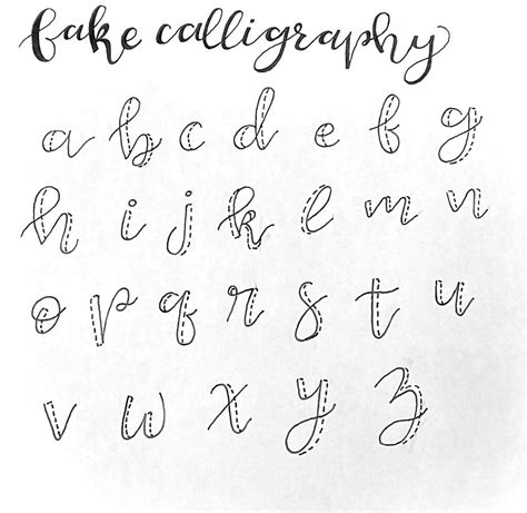 Fake Calligraphy: Tutorial + Examples - SarahsSnailMail | Hand lettering tutorial, Fake ...