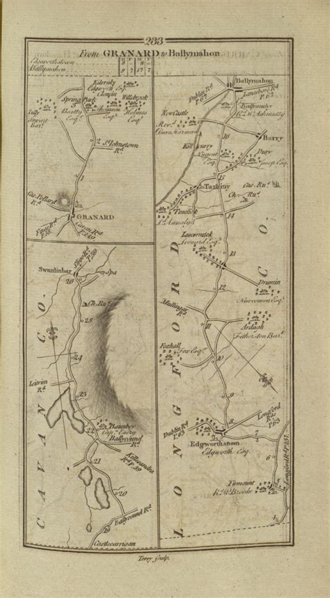 233 Granard - Ireland 1777 Road Atlas - OLD MAPS