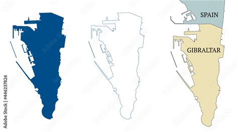 Gibraltar map of the British Oversea Territory. High detailed vector ...