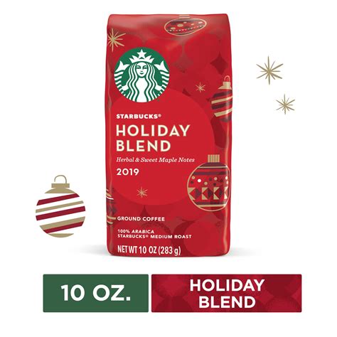 Starbucks Holiday Blend Medium Roast Ground Coffee, 10 Oz. Bag | Herbal ...