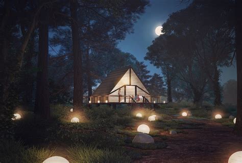 ArtStation - forest house night