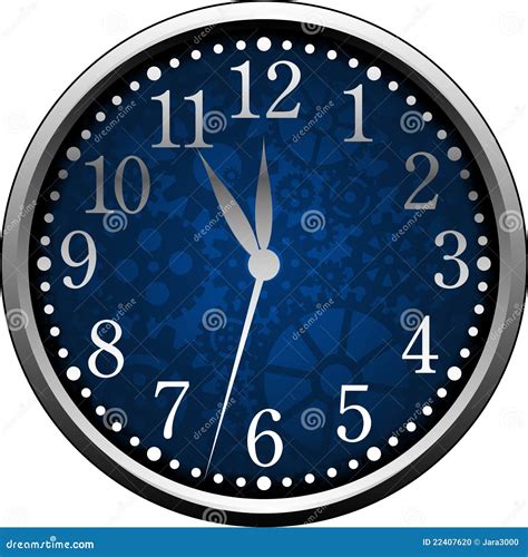 Blue Clock stock vector. Illustration of midnight, minutes - 22407620