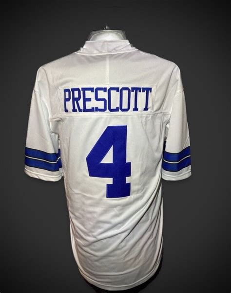 Dak Prescott (Cowboys) White / Away Football Jersey! Custom Stitched! Large, New | eBay