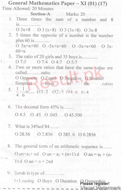 BISE Bannu Board Past Papers 2024 Inter Part 1 2, FA, HSSC, FSC, Intermediate, 11th & 12th, 1st ...