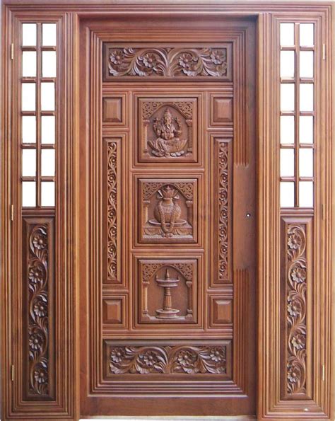 Brown Carved Wooden Entrance Door, Size/Dimension: H 7 X W 4.5 Feet at best price in Madurai