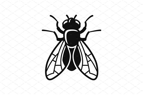 Fly Icon Silhouette on White | Vector Graphics ~ Creative Market