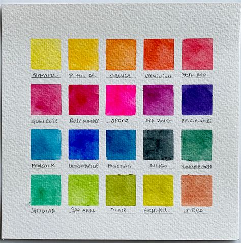 Printable Paint Swatches