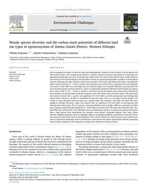 (PDF) Woody species diversity and the carbon stock potentials of ...