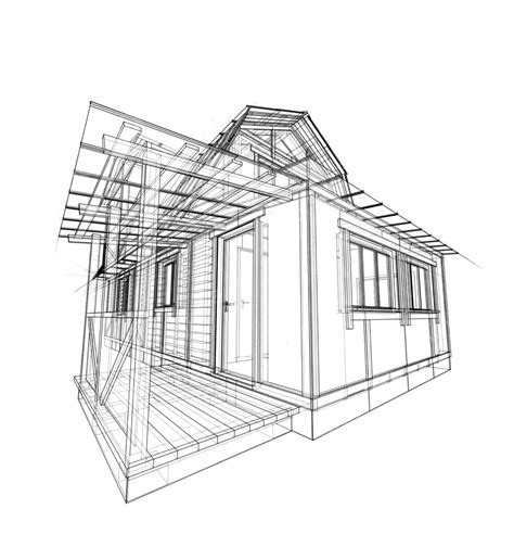 House Sketch Vector Rendering Of 3d Designer Plan Construction Vector, Designer, Plan ...