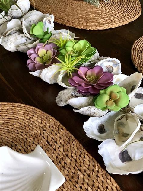 Oyster Shells Oyster Garland Table Runner Oyster Shell - Etsy | Beach theme decor, Beach table ...