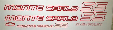 Chevy Montecarlo SS Vinyl Decal Set - Etsy | Vinyl decals, Vinyl, Chevy