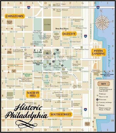 Philadelphia+Walking+Map+of+Attractions | Philadelphia Walking Tour Map ...