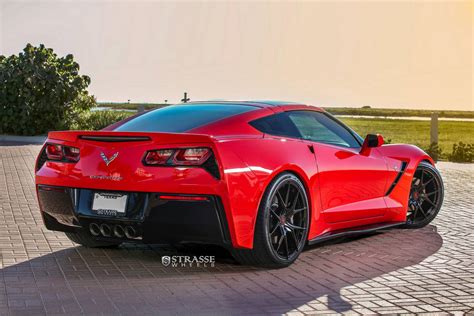 Torch Red Corvette C7 Stingray with SM5R Strasse Wheels - GTspirit