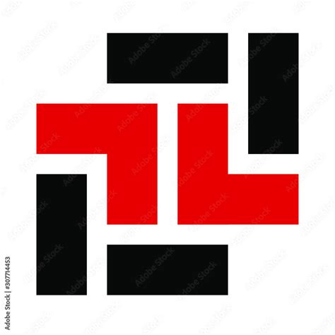 Abstract red black logo design Stock Vector | Adobe Stock