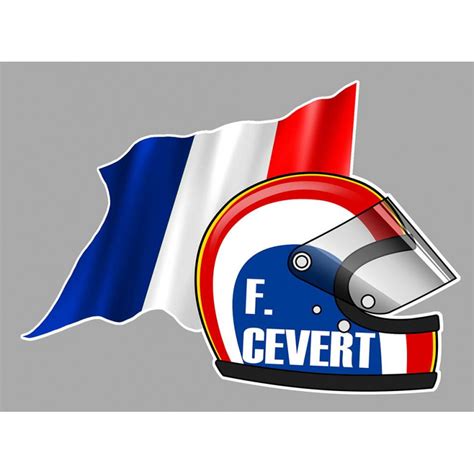 François CEVERT Helmet right flag vinyl decal - cafe-racer-bretagne ...