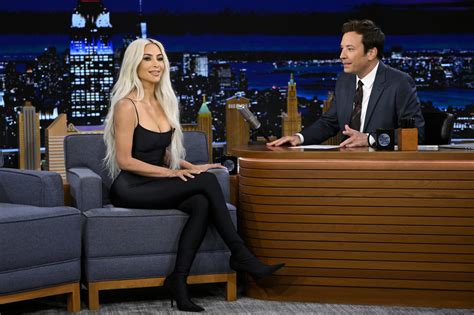 Kim Kardashian Slaps Jimmy Fallon for SKKN Facial in Heeled Bodysuit ...