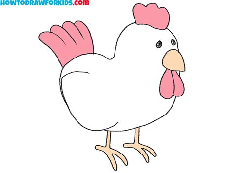 How to Draw a Cartoon Chicken - Easy Drawing Tutorial For Kids