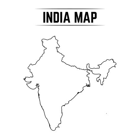 Outline Simple Map of India 3087781 Vector Art at Vecteezy