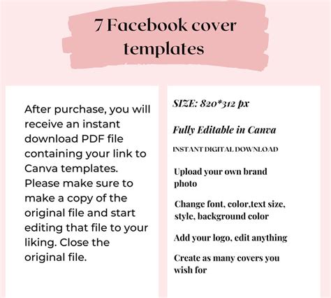 Canva Facebook Cover Templates for Shop.editable Website | Etsy