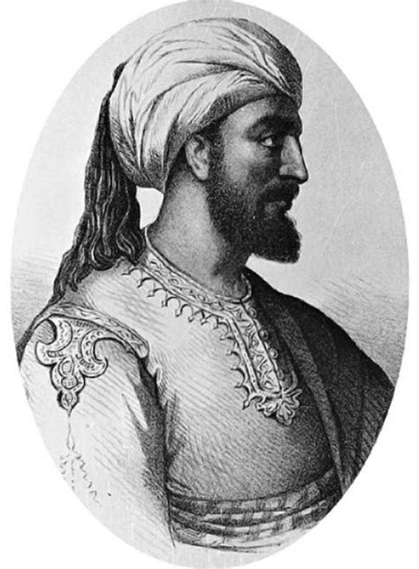 an old engraved portrait of a man wearing a turban