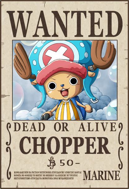 One Piece Wanted Posters - Tony Tony Chopper Wanted Poster Wall Decor | One Piece Store