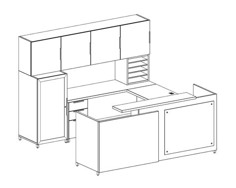 U Shaped Reception Desk with Storage